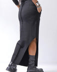 【thom/krom】 RIB COTTON SLIM FIT SKIRT WSK95_BLACK