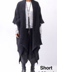 【Alès Dacchia】 UNISEX RACCOON KNIT STOLE CARDIGAN RA1020_BLACK
