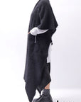【Alès Dacchia】 UNISEX RACCOON KNIT STOLE CARDIGAN RA1020_BLACK