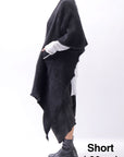 【Alès Dacchia】 UNISEX RACCOON KNIT STOLE CARDIGAN RA1020_BLACK
