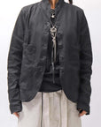 【RUNDHOLZ】 UNISEX STRETCH COTTON SHORT JACKET_BLACK