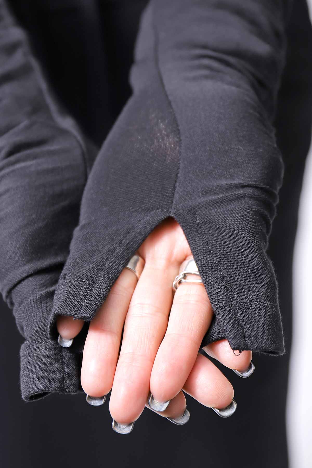 【thom/krom】COTTON MODAL GATHER SHORT TOP WTS601_BLACK