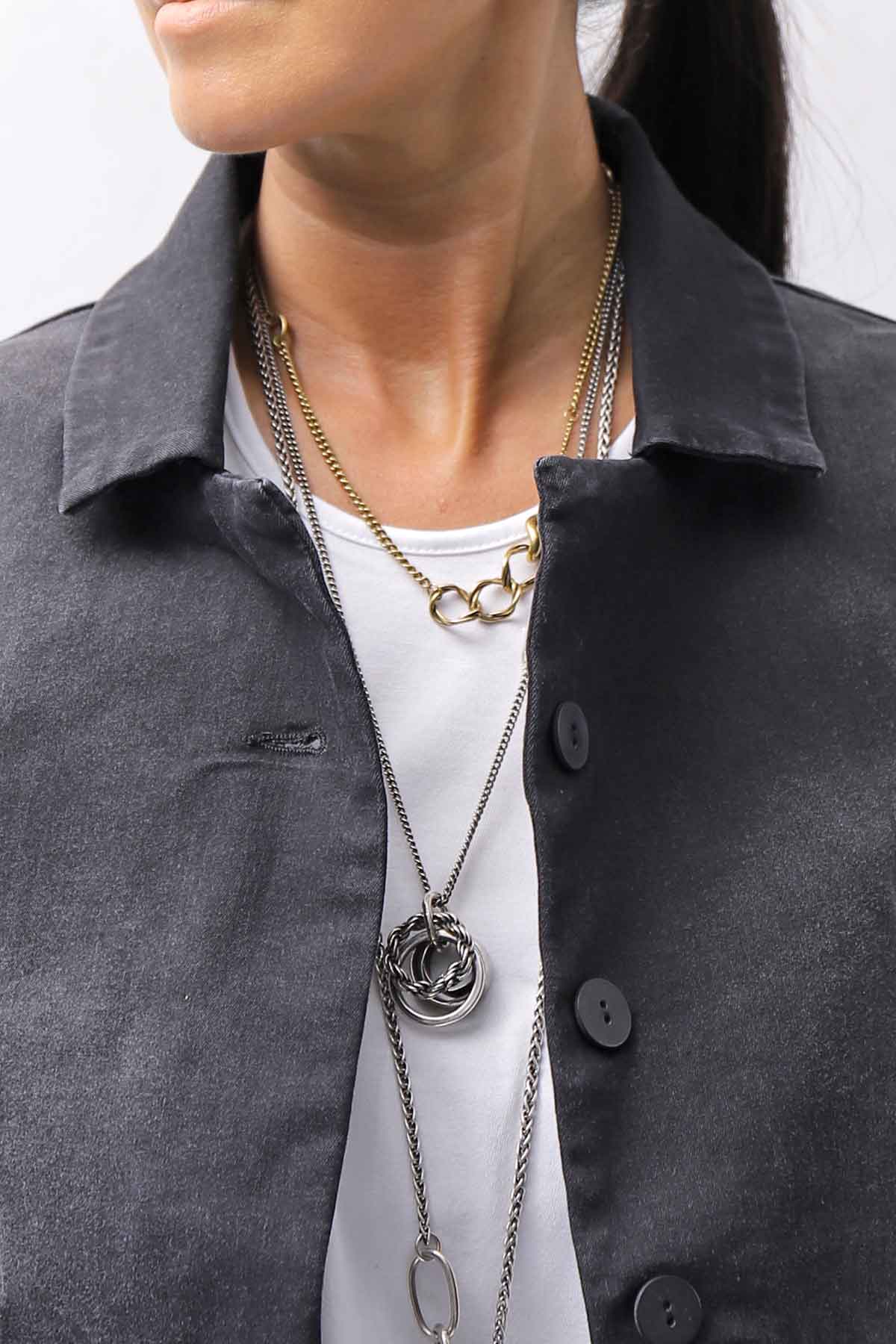 【PLÜ】 SUPER STRETCH COTTON DENIM WIDE SHORT JACKET PL17J_BLACK WASH