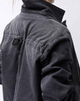 【PLÜ】 SUPER STRETCH COTTON DENIM WIDE SHORT JACKET PL17J_BLACK WASH