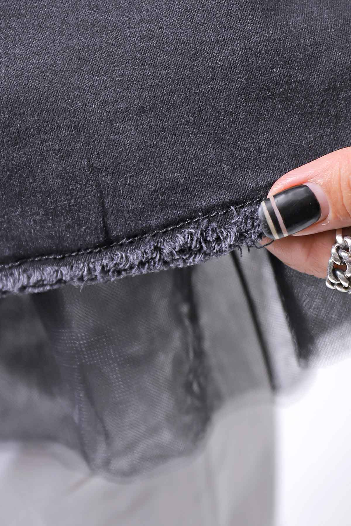 【PLÜ】 SUPER STRETCH COTTON DENIM HOODIE TULLE JACKET PL19_BLACK WASH