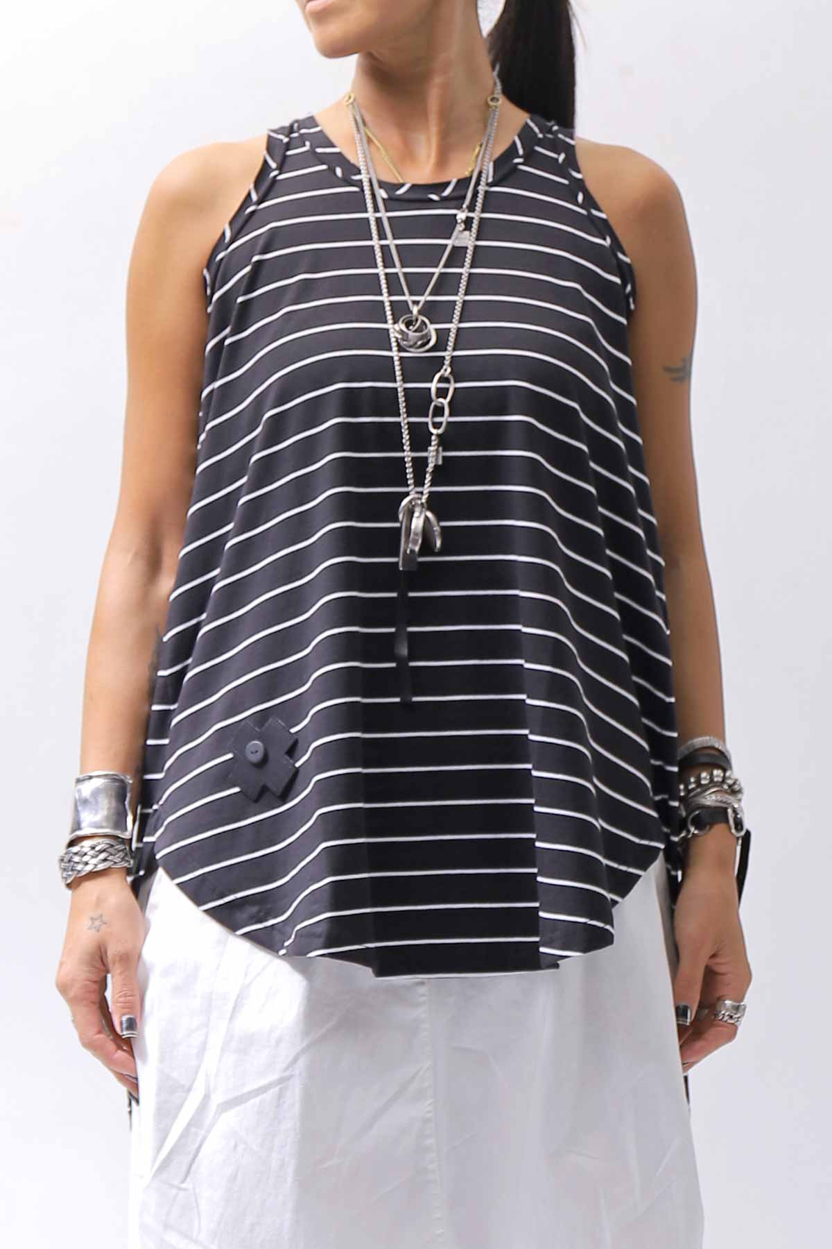 【PLÜ】 COTTON STRETCH TANK TOP PL12_STRIPE