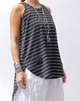 【PLÜ】 COTTON STRETCH TANK TOP PL12_STRIPE