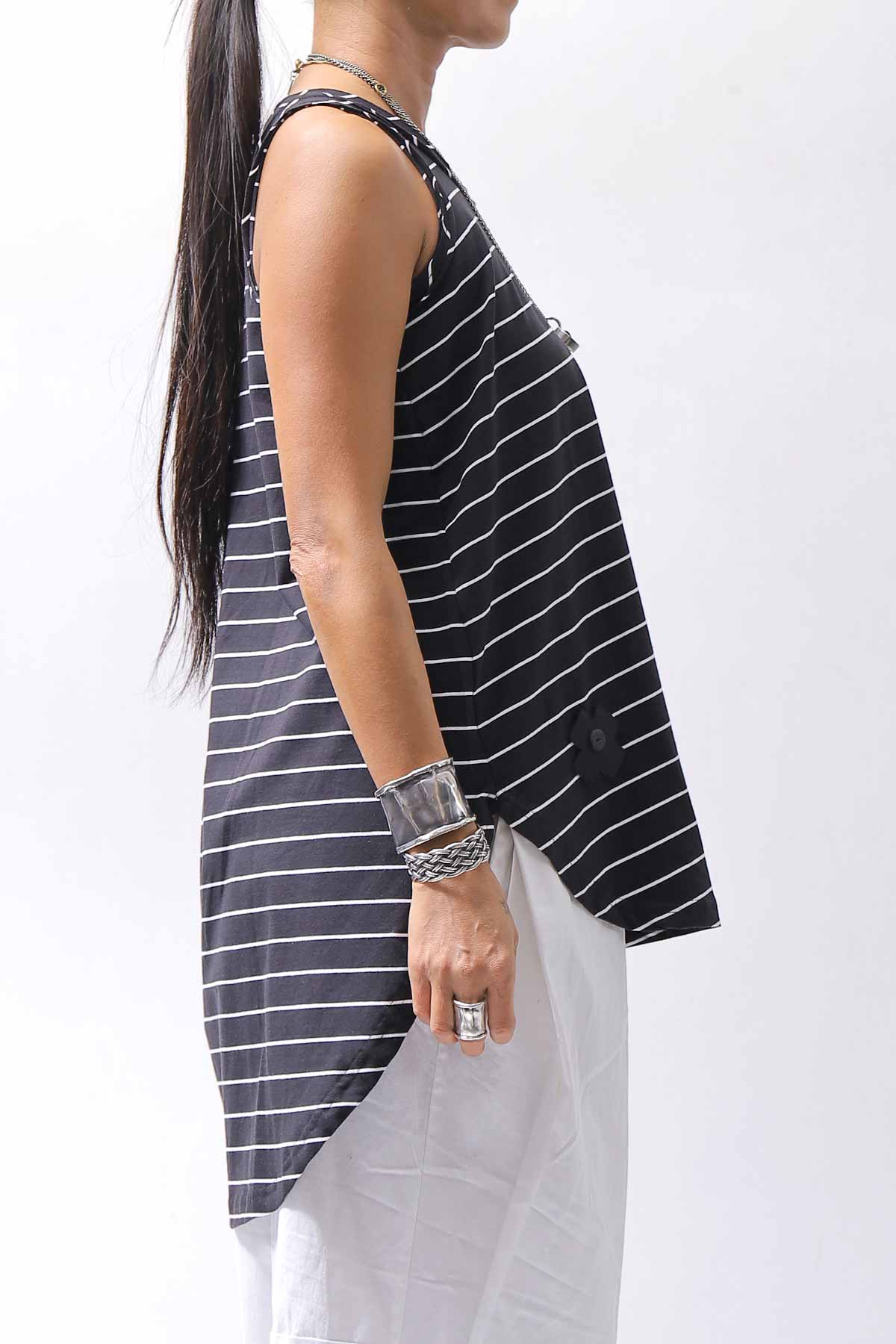 【PLÜ】 COTTON STRETCH TANK TOP PL12_STRIPE