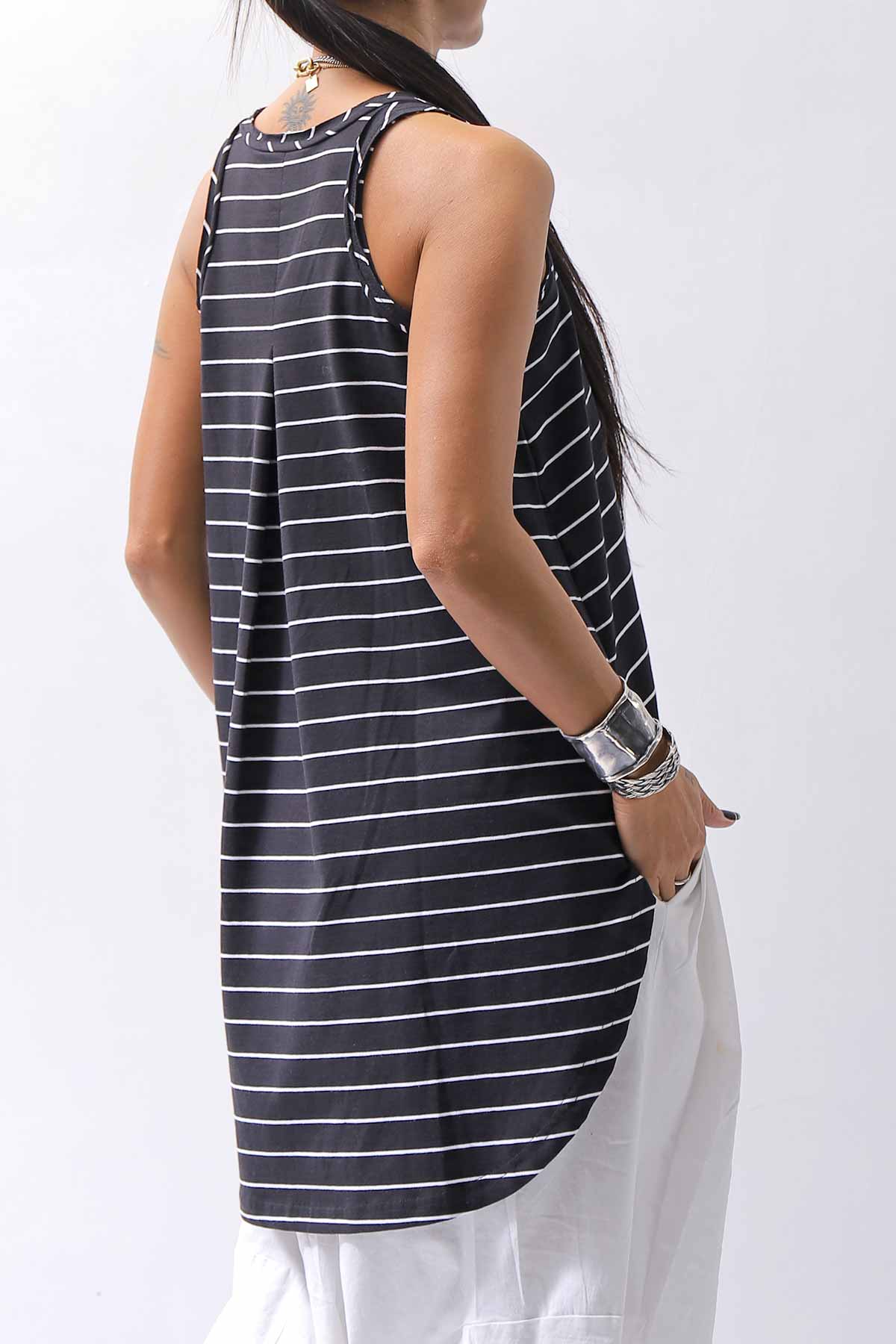 【PLÜ】 COTTON STRETCH TANK TOP PL12_STRIPE