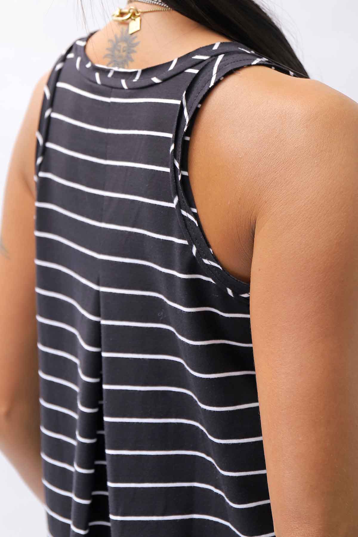 【PLÜ】 COTTON STRETCH TANK TOP PL12_STRIPE