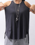【PLÜ】 COTTON STRETCH TANK TOP PL12_BLACK
