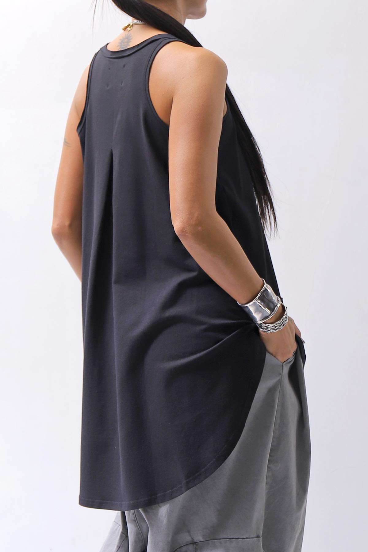 【PLÜ】 COTTON STRETCH TANK TOP PL12_BLACK