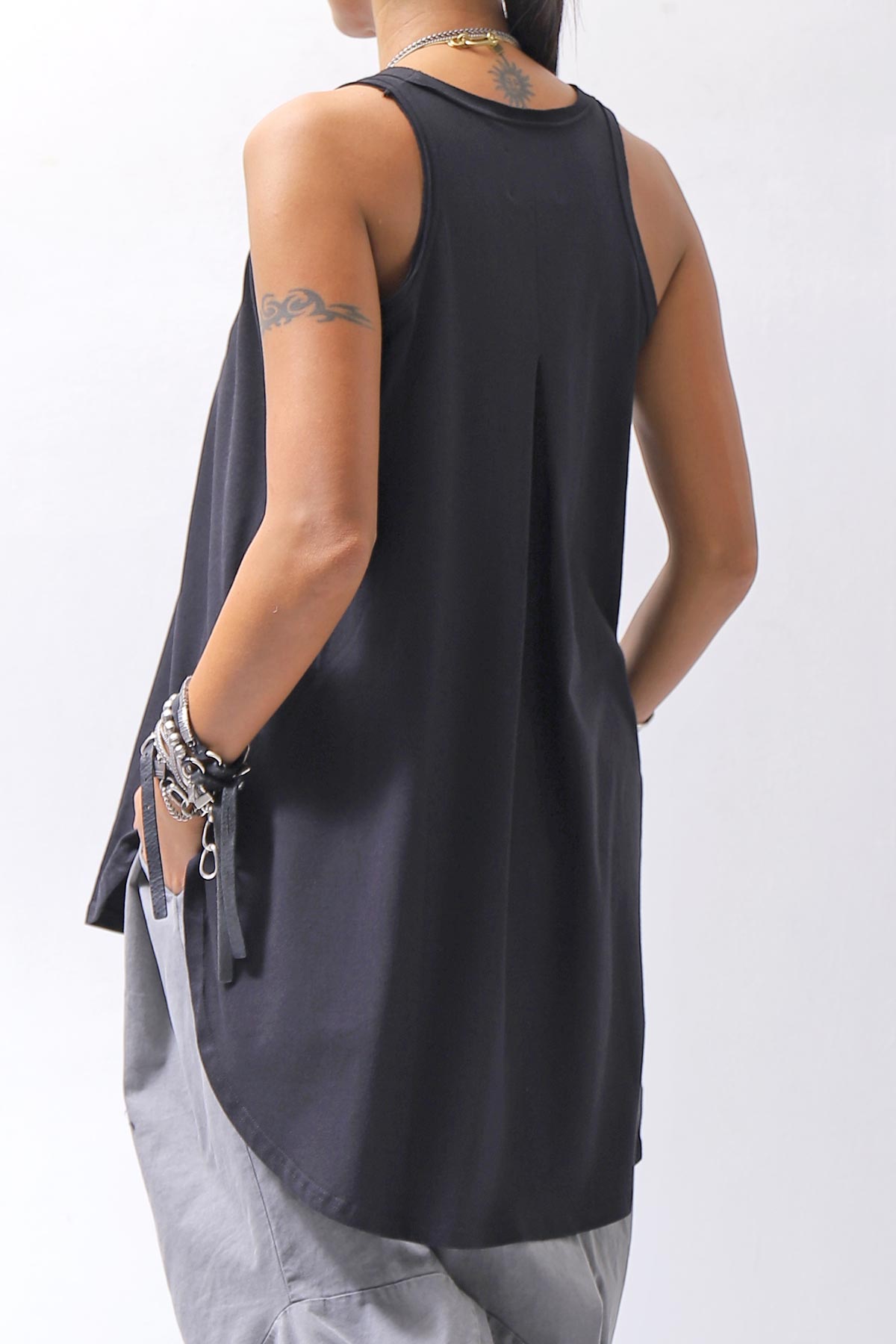 【PLÜ】 COTTON STRETCH TANK TOP PL12_BLACK
