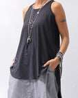 【PLÜ】 COTTON STRETCH TANK TOP PL12_BLACK
