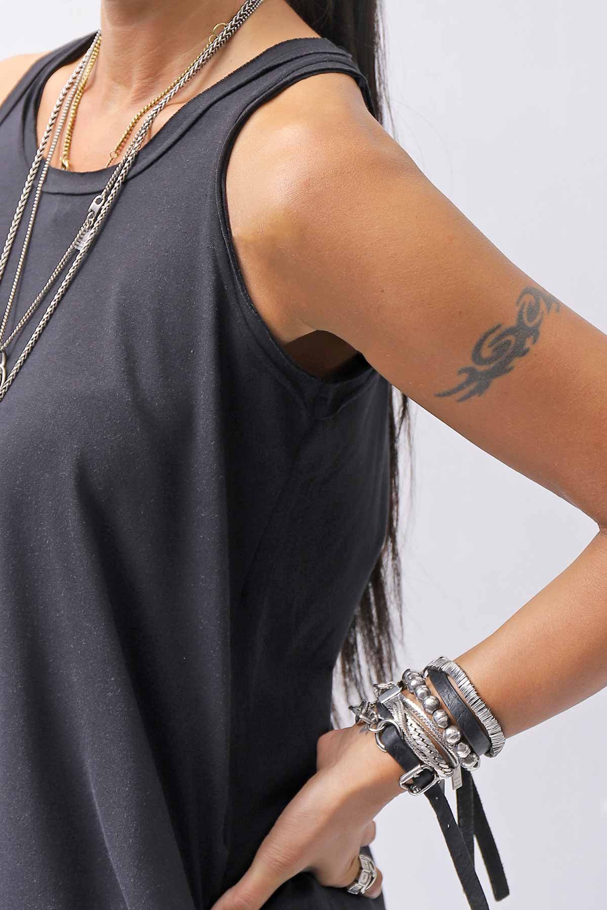 【PLÜ】 COTTON STRETCH TANK TOP PL12_BLACK