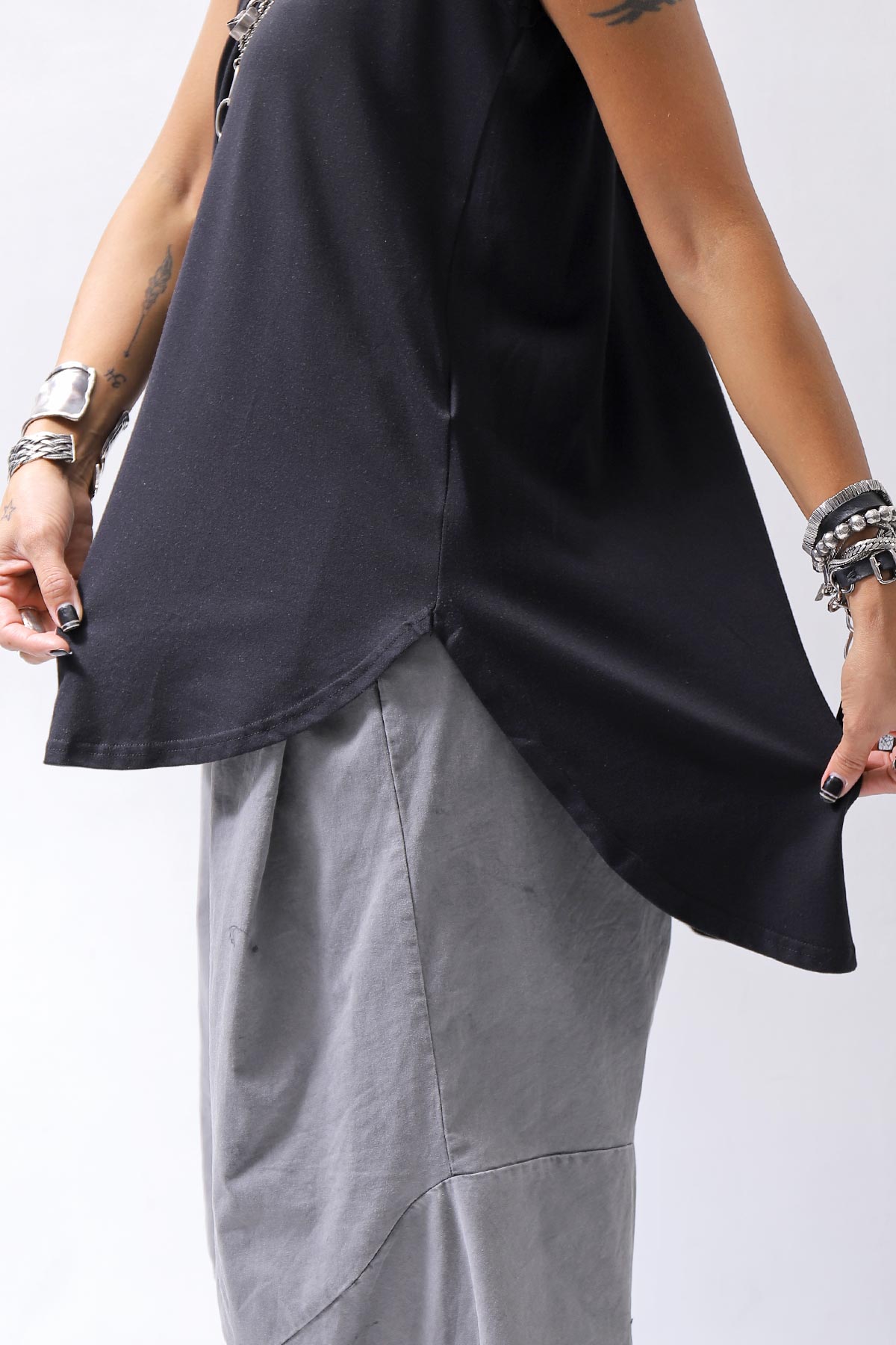 【PLÜ】 COTTON STRETCH TANK TOP PL12_BLACK