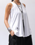 【PLÜ】 COTTON STRETCH TANK TOP PL12_WHITE