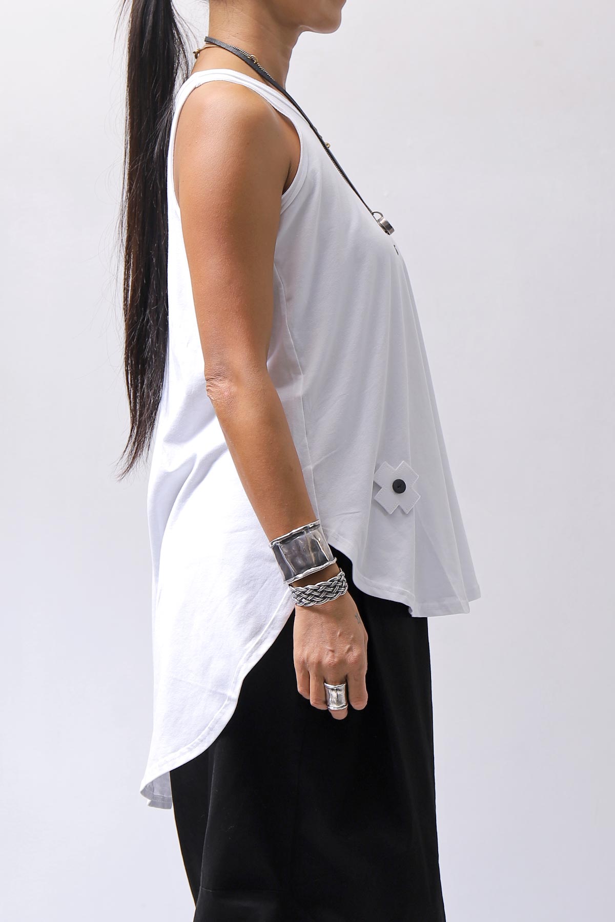 【PLÜ】 COTTON STRETCH TANK TOP PL12_WHITE