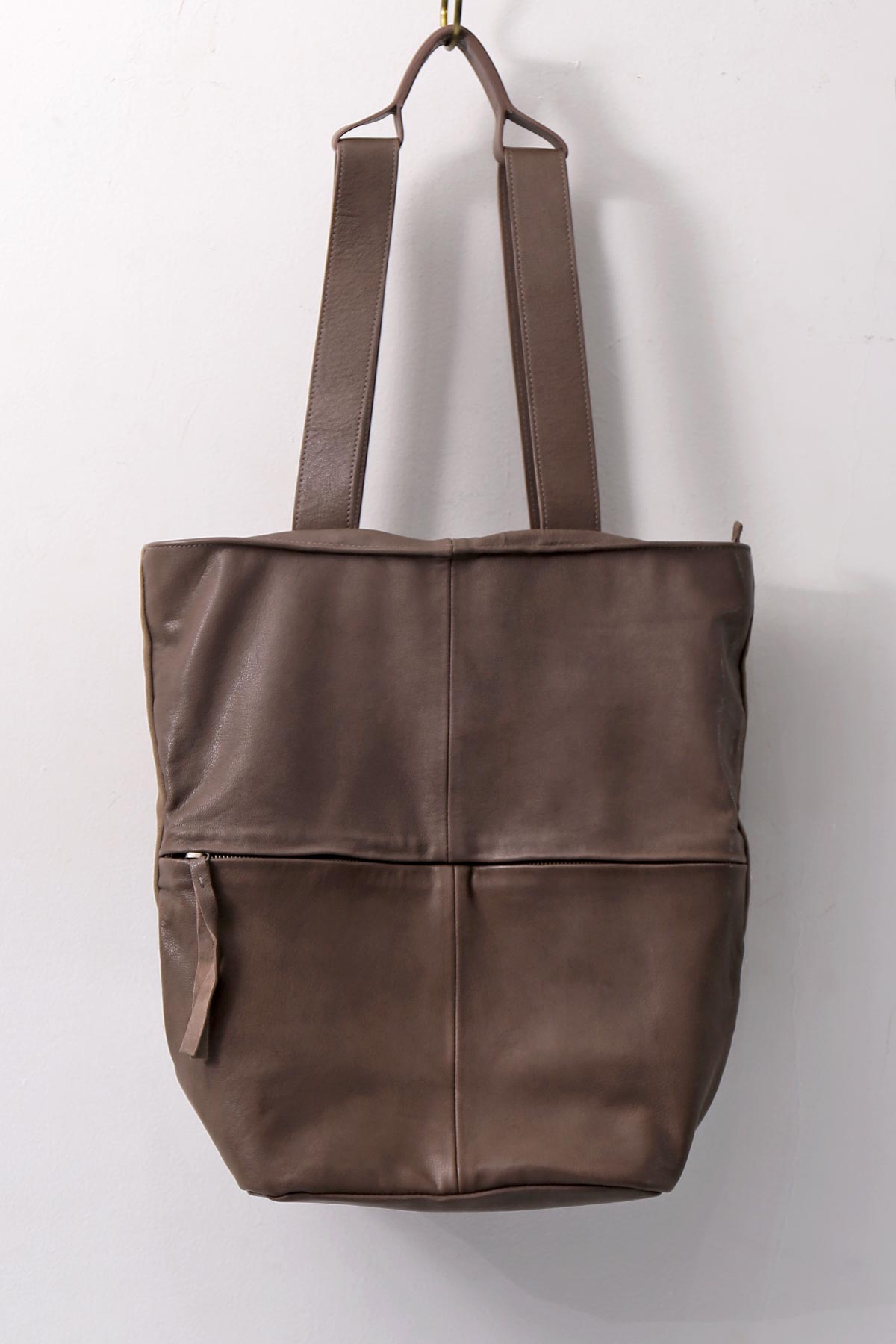 【MIRANDA KALOUDIS】 UNISEX 2WAY CALF LEATHER REGULAR BAG_FANGO
