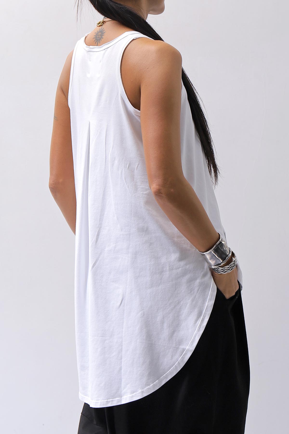 【PLÜ】 COTTON STRETCH TANK TOP PL12_WHITE