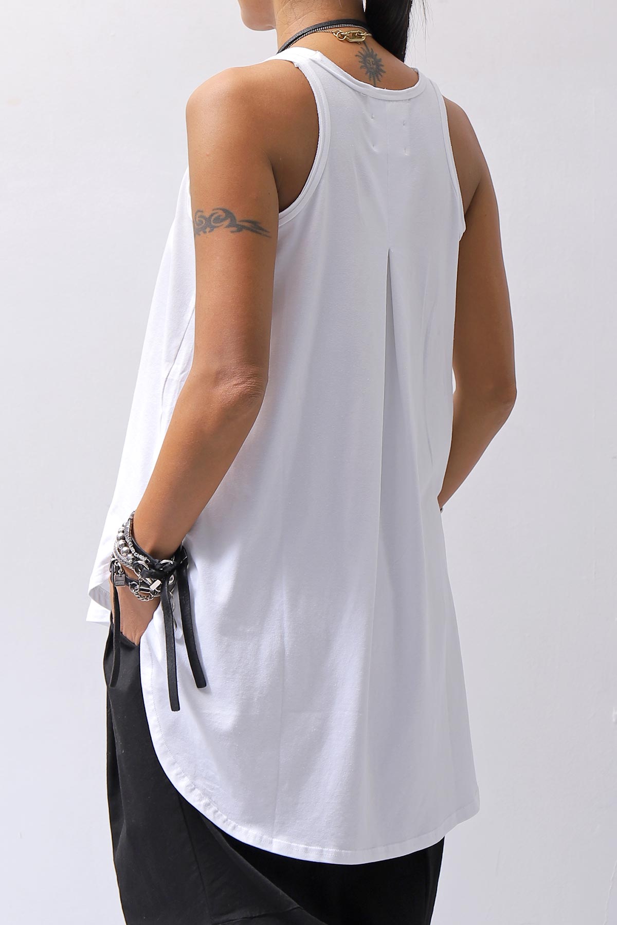 【PLÜ】 COTTON STRETCH TANK TOP PL12_WHITE