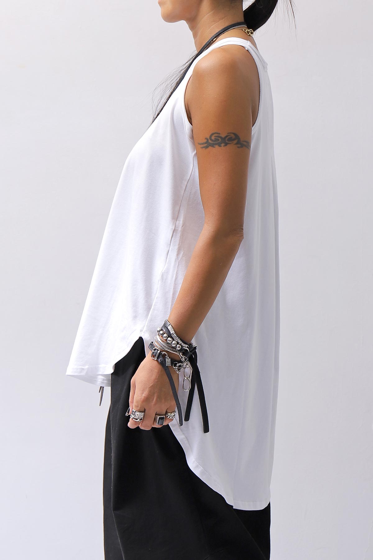 【PLÜ】 COTTON STRETCH TANK TOP PL12_WHITE