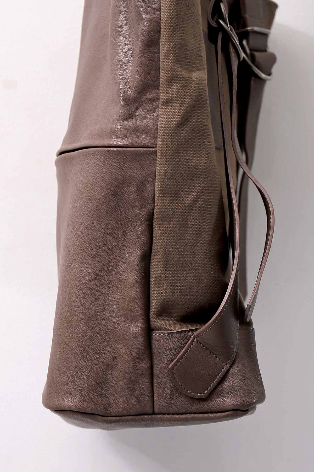 【MIRANDA KALOUDIS】 UNISEX 2WAY CALF LEATHER REGULAR BAG_FANGO