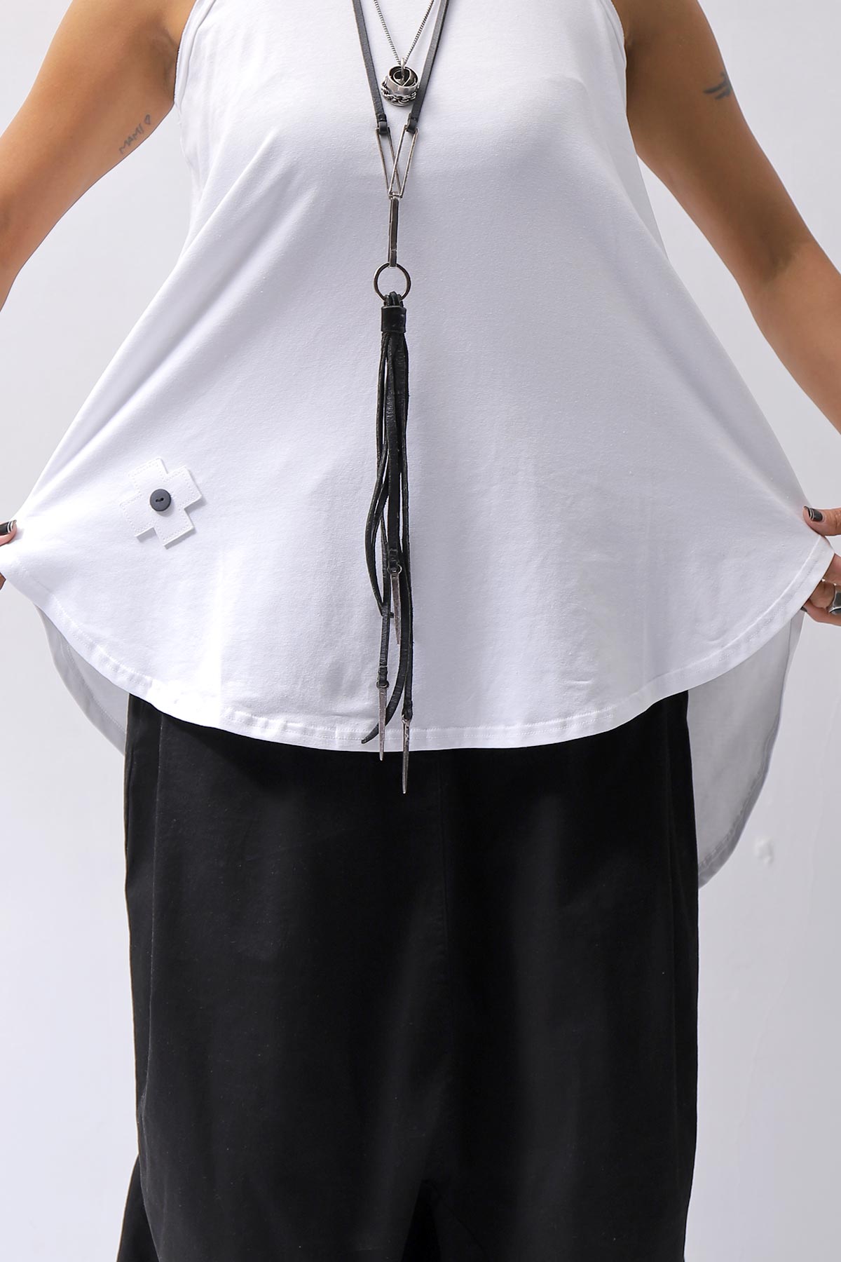 【PLÜ】 COTTON STRETCH TANK TOP PL12_WHITE