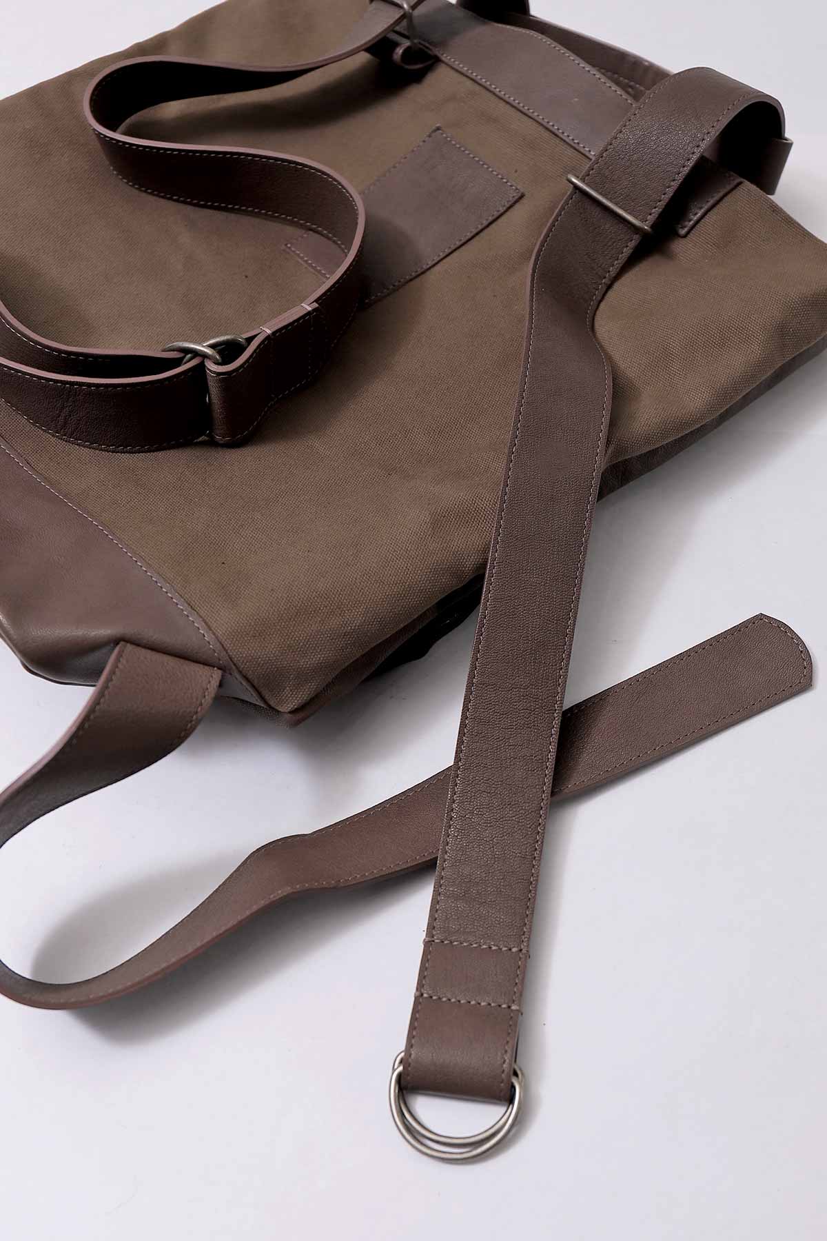 【MIRANDA KALOUDIS】 UNISEX 2WAY CALF LEATHER REGULAR BAG_FANGO