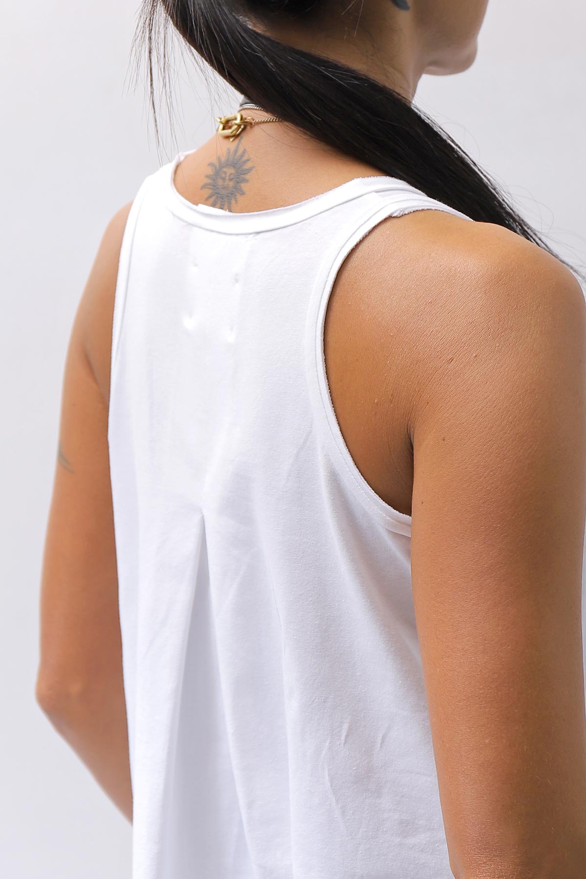 【PLÜ】 COTTON STRETCH TANK TOP PL12_WHITE