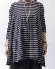 【PLÜ】 COTTON STRETCH TOP PL17T_STRIPE