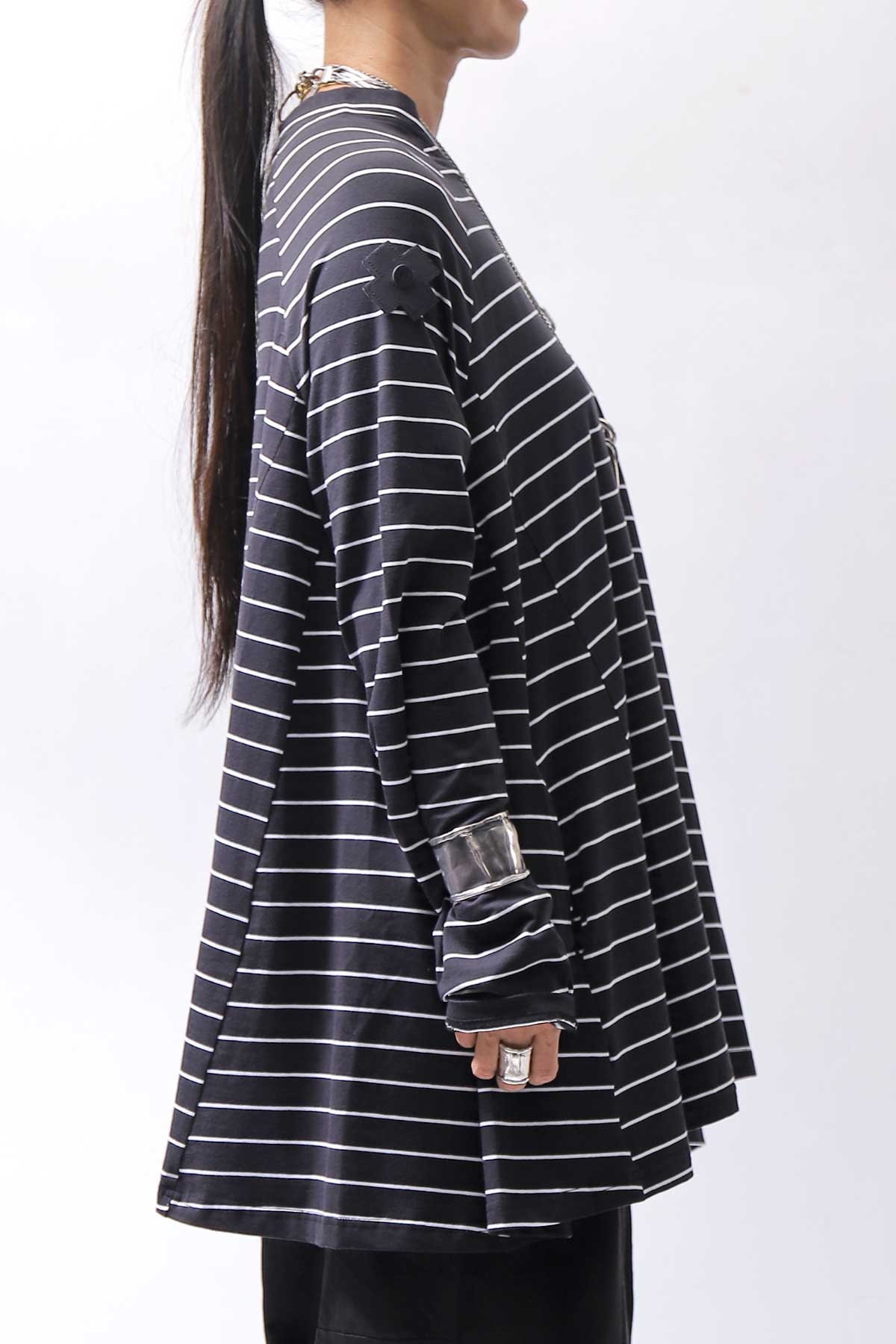 【PLÜ】 COTTON STRETCH TOP PL17T_STRIPE