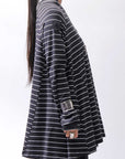 【PLÜ】 COTTON STRETCH TOP PL17T_STRIPE