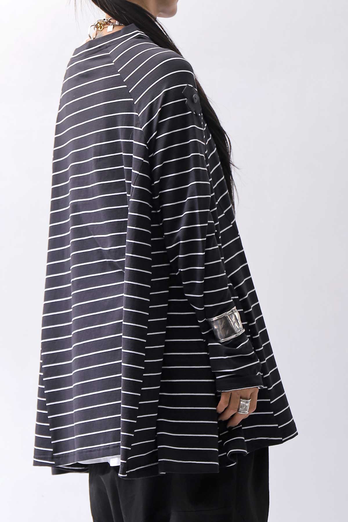 【PLÜ】 COTTON STRETCH TOP PL17T_STRIPE