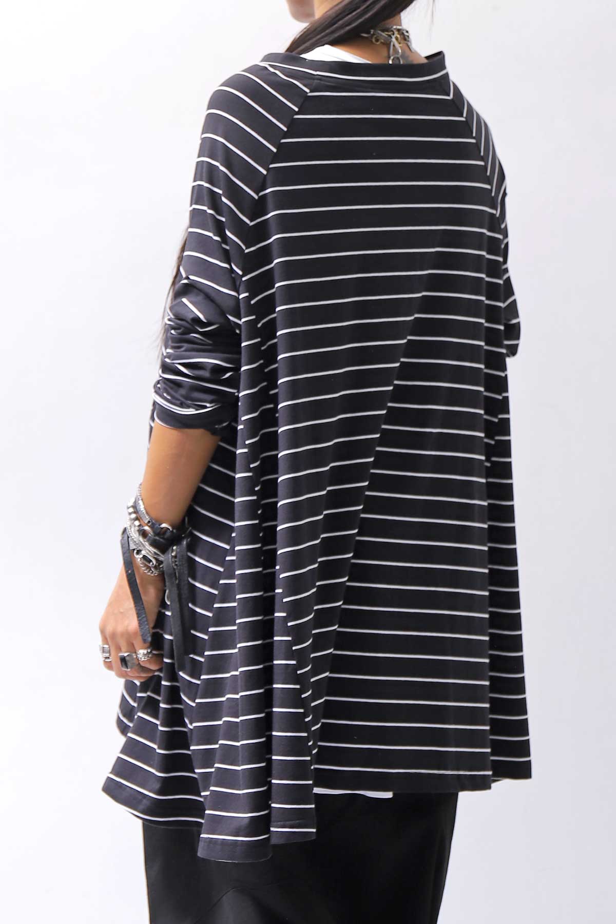 【PLÜ】 COTTON STRETCH TOP PL17T_STRIPE