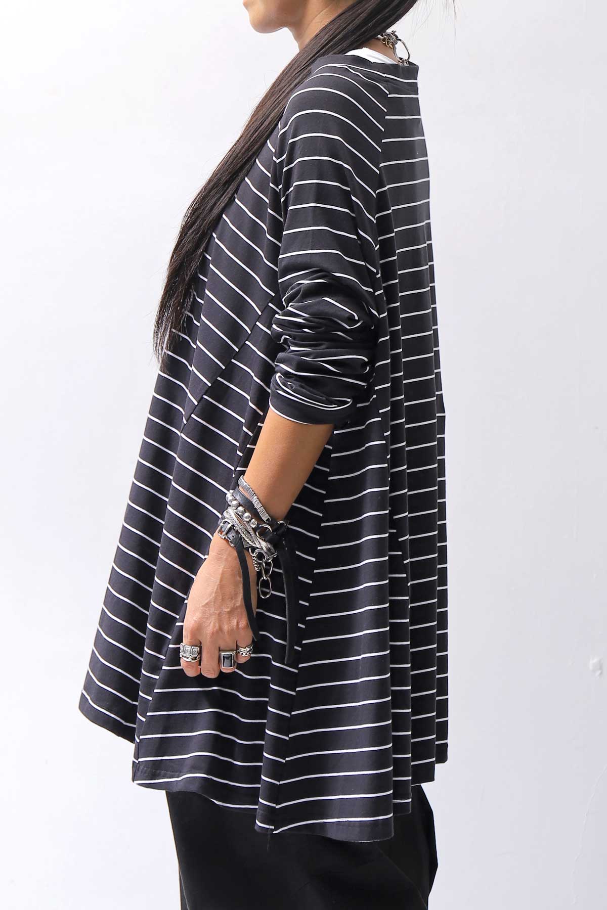 【PLÜ】 COTTON STRETCH TOP PL17T_STRIPE