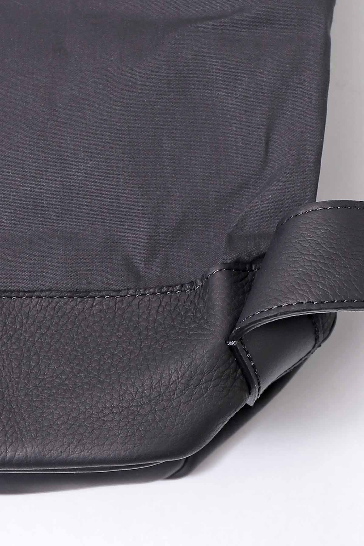 【MIRANDA KALOUDIS】 UNISEX 2WAY WAXED COWHIDE REGULAR BAG_BLACK