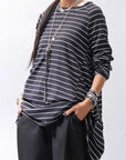【PLÜ】 COTTON STRETCH TOP PL17T_STRIPE