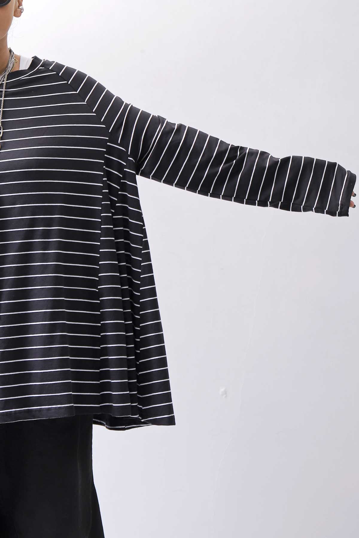 【PLÜ】 COTTON STRETCH TOP PL17T_STRIPE