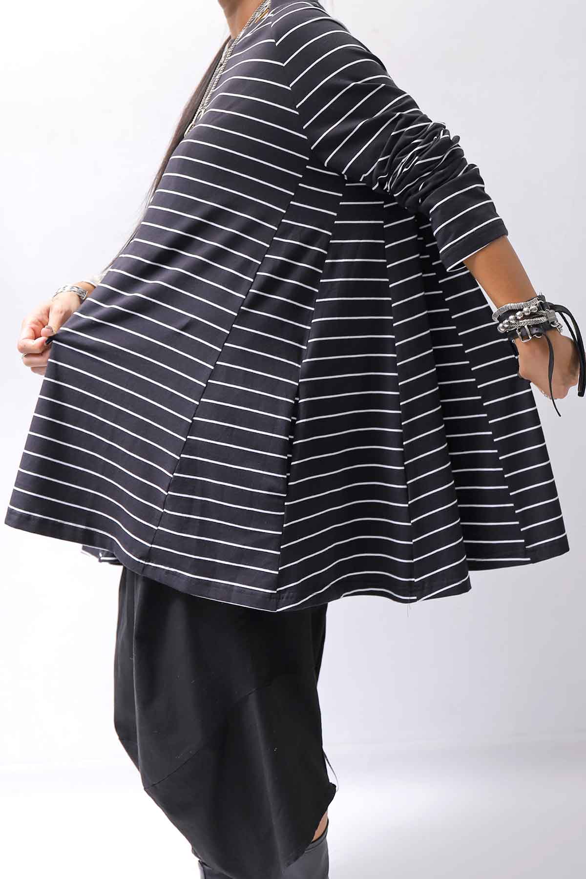 【PLÜ】 COTTON STRETCH TOP PL17T_STRIPE