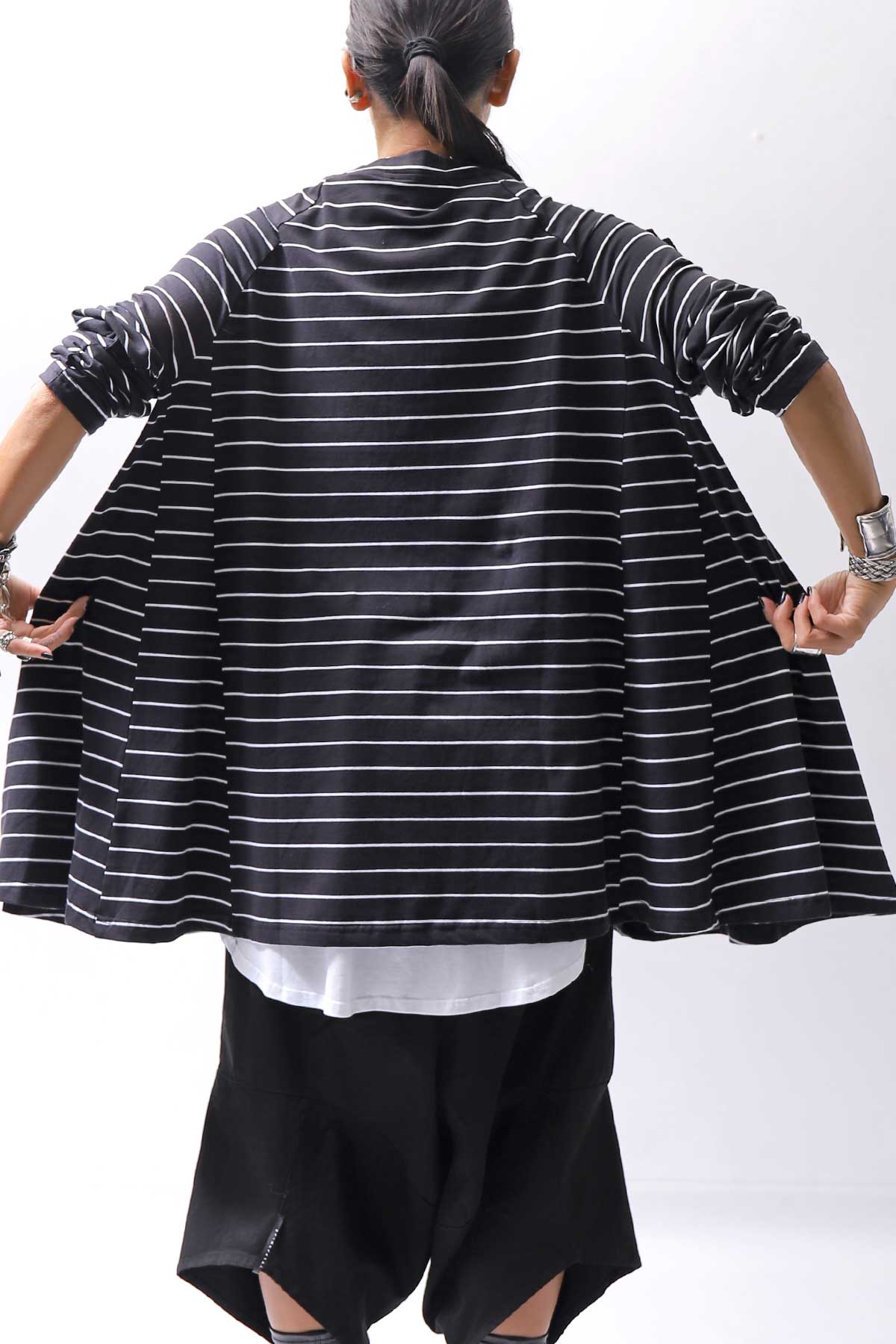 【PLÜ】 COTTON STRETCH TOP PL17T_STRIPE