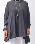 【PLÜ】 COTTON STRETCH TOP PL17T_BLACK