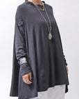 【PLÜ】 COTTON STRETCH TOP PL17T_BLACK