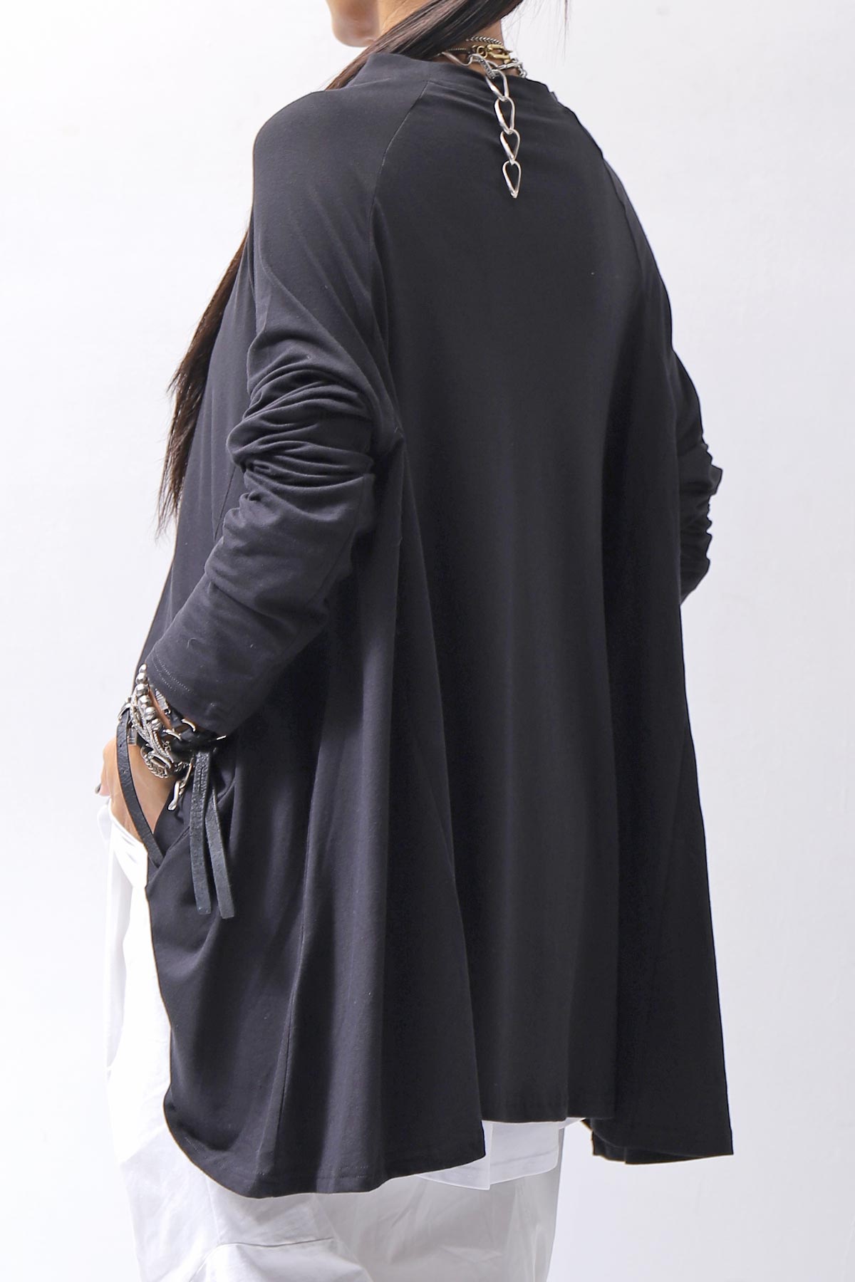 【PLÜ】 COTTON STRETCH TOP PL17T_BLACK