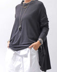 【PLÜ】 COTTON STRETCH TOP PL17T_BLACK