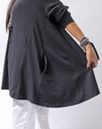 【PLÜ】 COTTON STRETCH TOP PL17T_BLACK