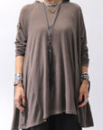 【PLÜ】 COTTON STRETCH TOP PL17T_CHOCOLATE