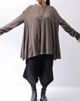 【PLÜ】 COTTON STRETCH TOP PL17T_CHOCOLATE
