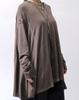 【PLÜ】 COTTON STRETCH TOP PL17T_CHOCOLATE
