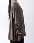 【PLÜ】 COTTON STRETCH TOP PL17T_CHOCOLATE